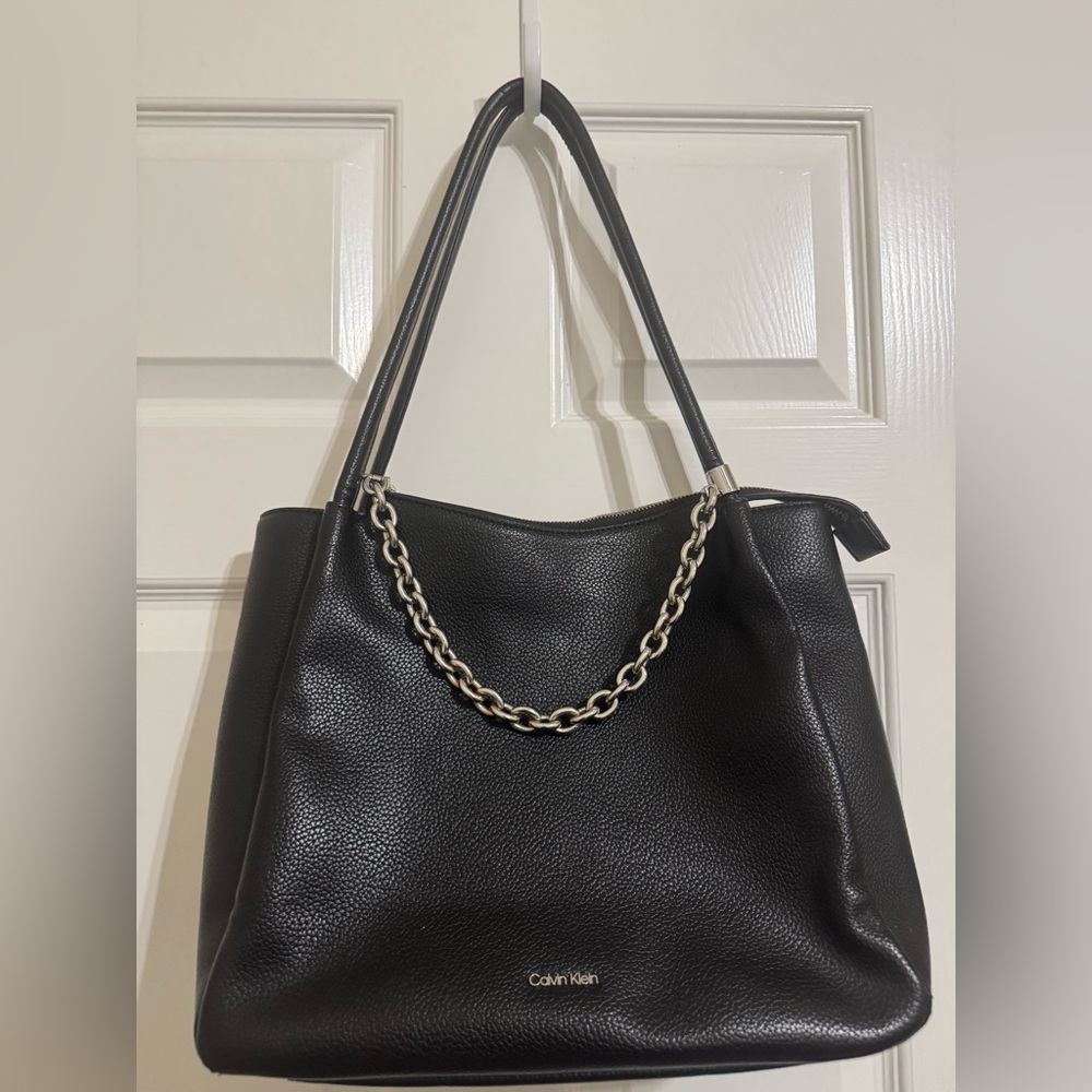 Calvin Klein Black Purse - w/chain